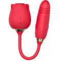 2in1 Rose Vibrator Toy for Women Clitoral Licking Vibrator G-spot Thrusting Dildo Clit Nipple Tongue Vibrater Female Couple Sex
