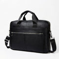 Premium Genuine Leather Laptop Bag for Men - 15.6 Inch Black