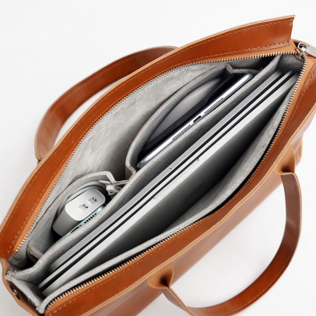 15.6 Inch PU Leather Laptop Bag for Women